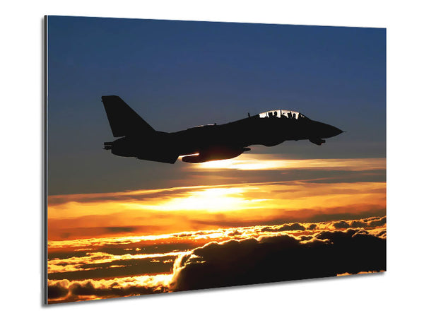 Kampfpiloten bei Sonnenuntergang