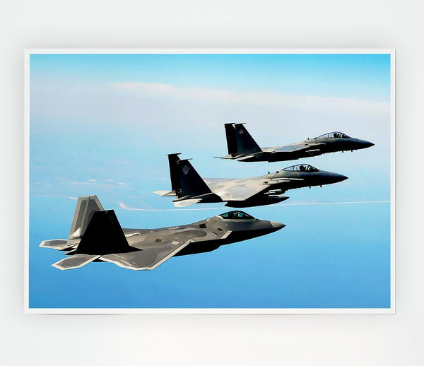Fighter Jets Print Poster Wall Art