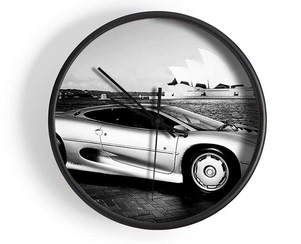 Ferrari Silver In Sydney Clock - Wallart-Direct UK