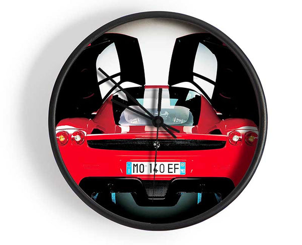 Ferrari Rear Bat Winged Doors Red Clock - Wallart-Direct UK