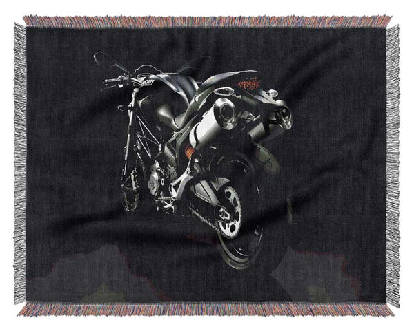 Ducati Motorbike Black Woven Blanket