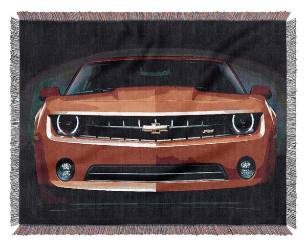 Chevy Camaro Front Grill Woven Blanket