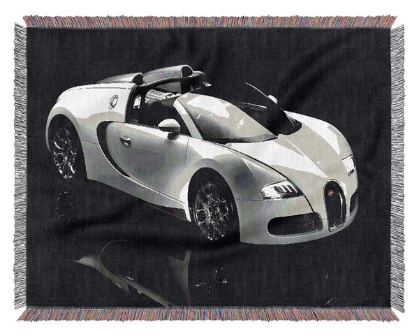 Bugatti Veyron Black And White Woven Blanket