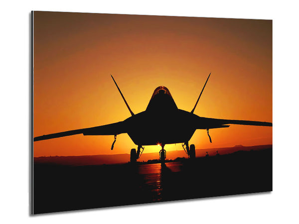 Flugzeug bei Sonnenuntergang