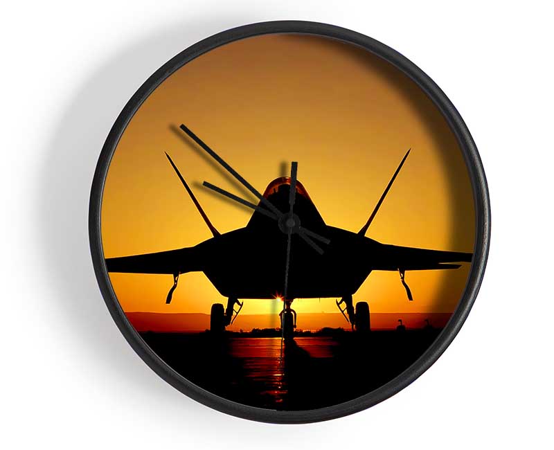 Airoplane At Sunset Clock - Wallart-Direct UK