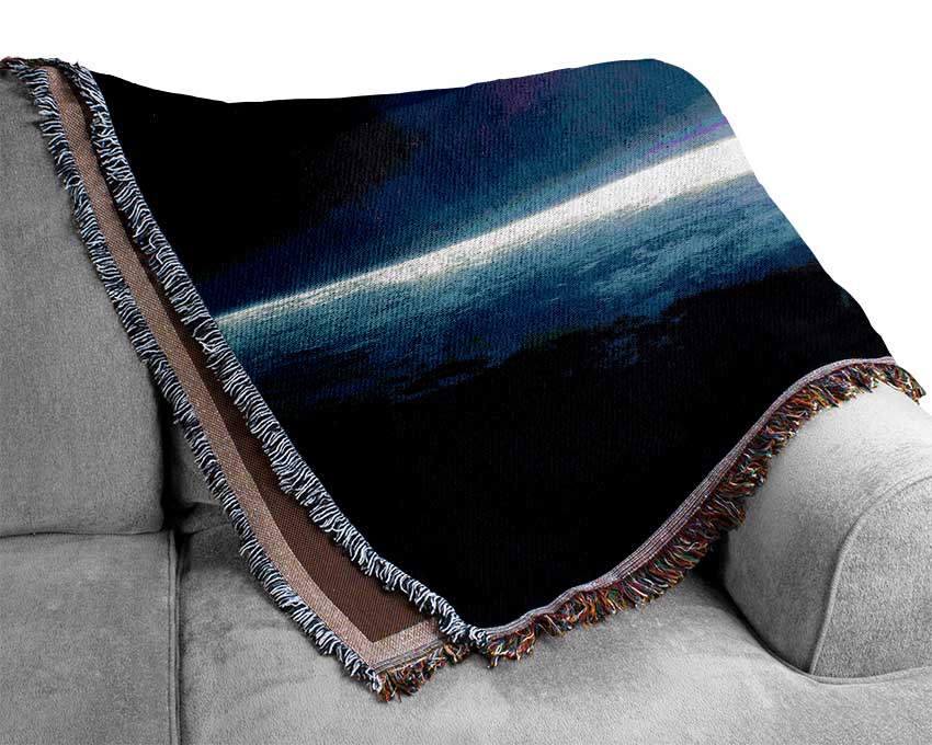 Planets Universe Blue Woven Blanket