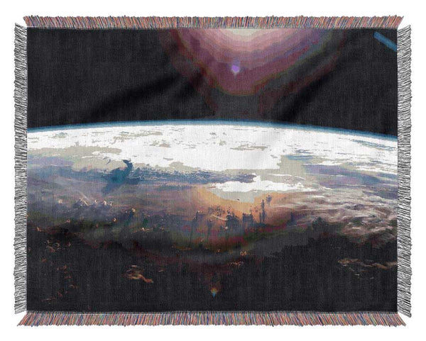 Pacific Ocean From Space Woven Blanket