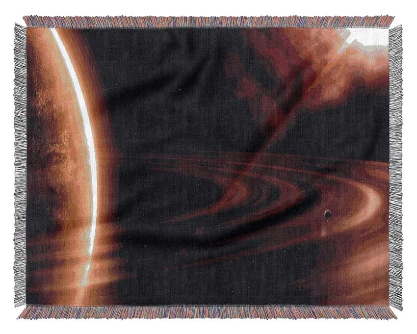 Planet Rings Sun Woven Blanket