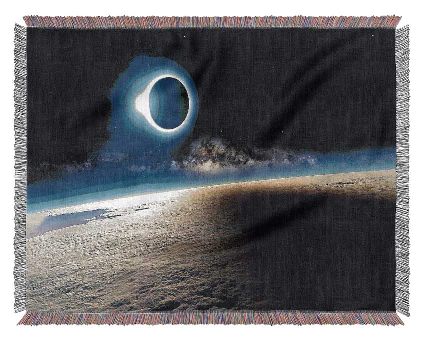 Solar Eclipse From Space Woven Blanket