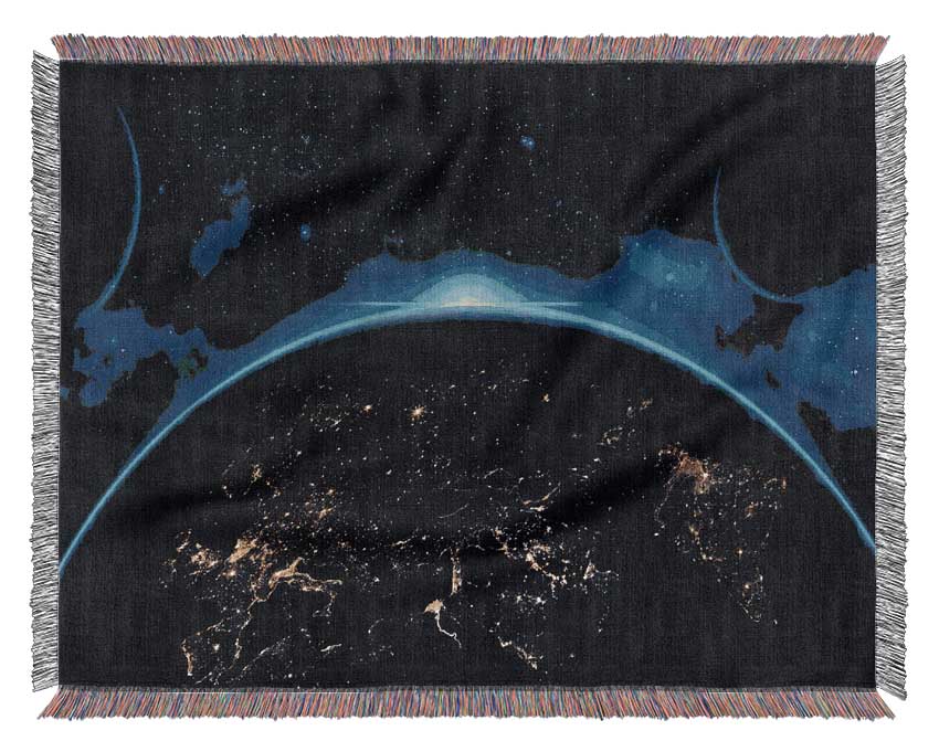 Blue Space Woven Blanket