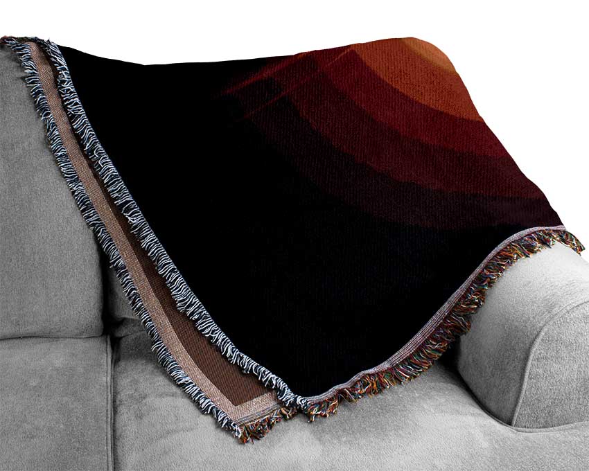 Stunning Fire Sun Eclipse Woven Blanket