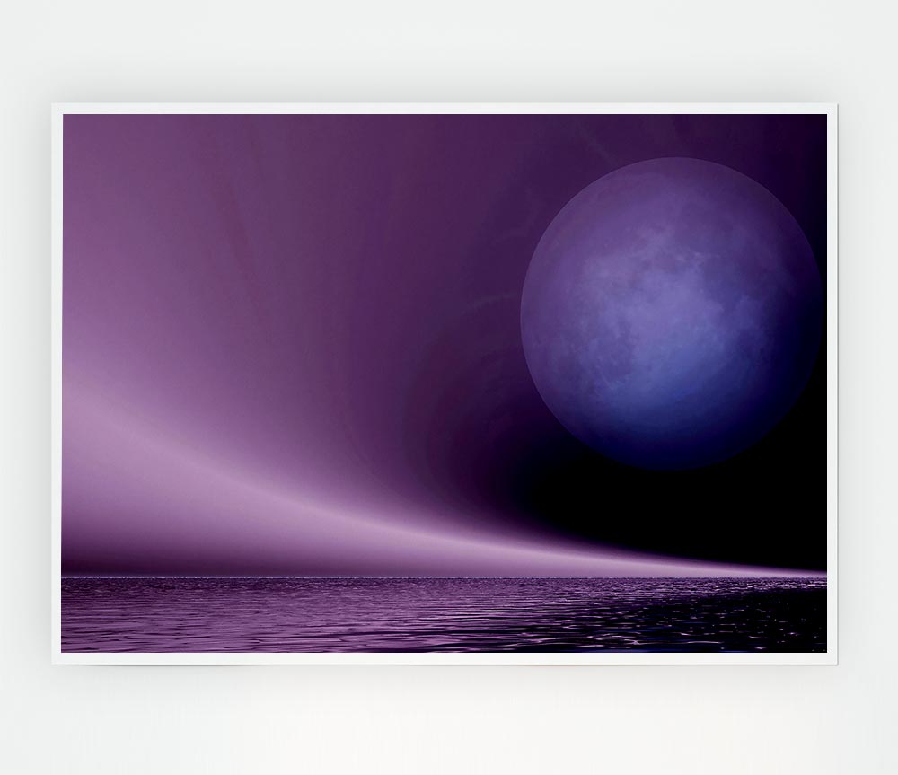 Lavender Moon Print Poster Wall Art