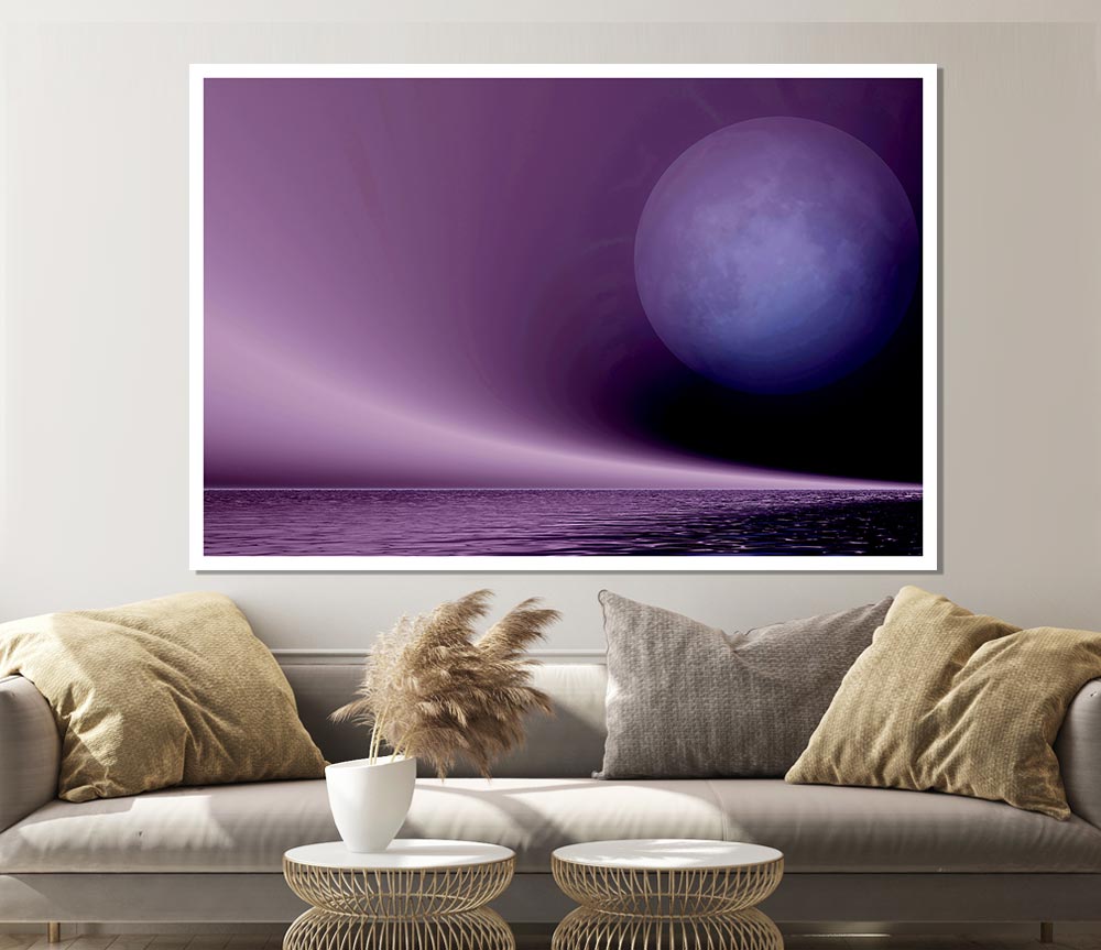 Lavender Moon Print Poster Wall Art