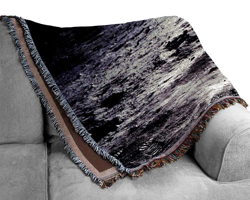 Spaceman On The Moon Woven Blanket
