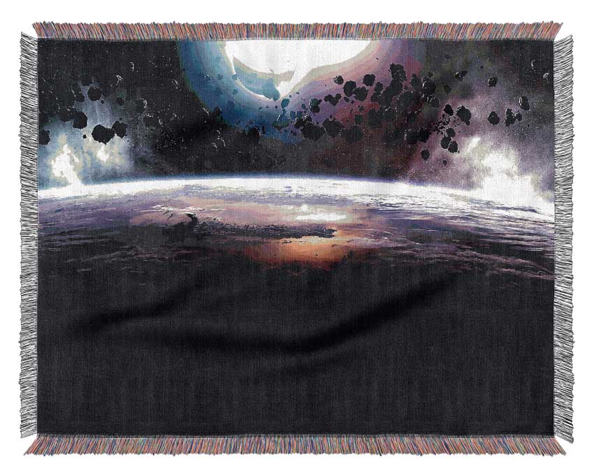 Asteroids Eclipse Woven Blanket