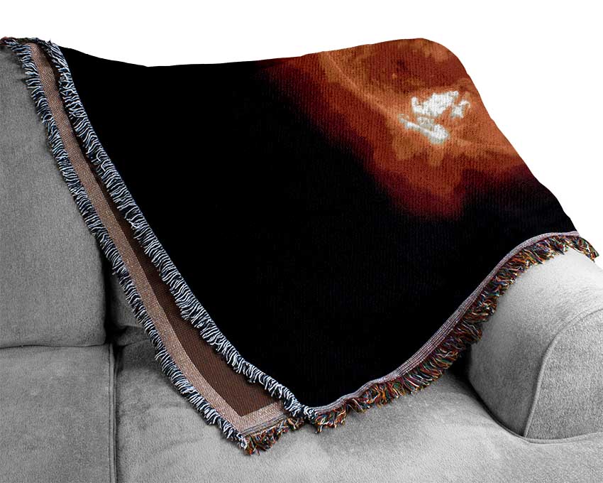 Red Sun Fire Glow Woven Blanket