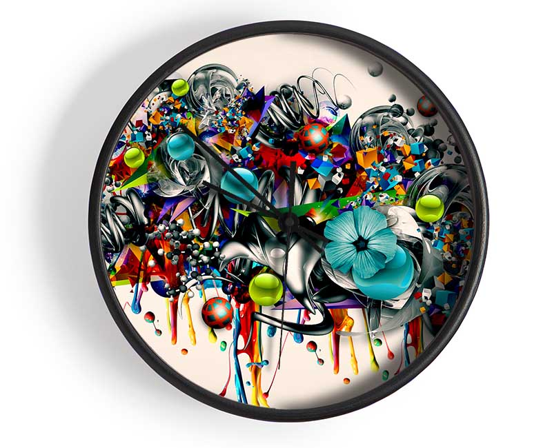 Flower Bubbles Clock - Wallart-Direct UK