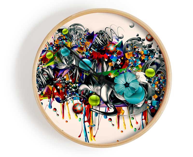 Flower Bubbles Clock - Wallart-Direct UK