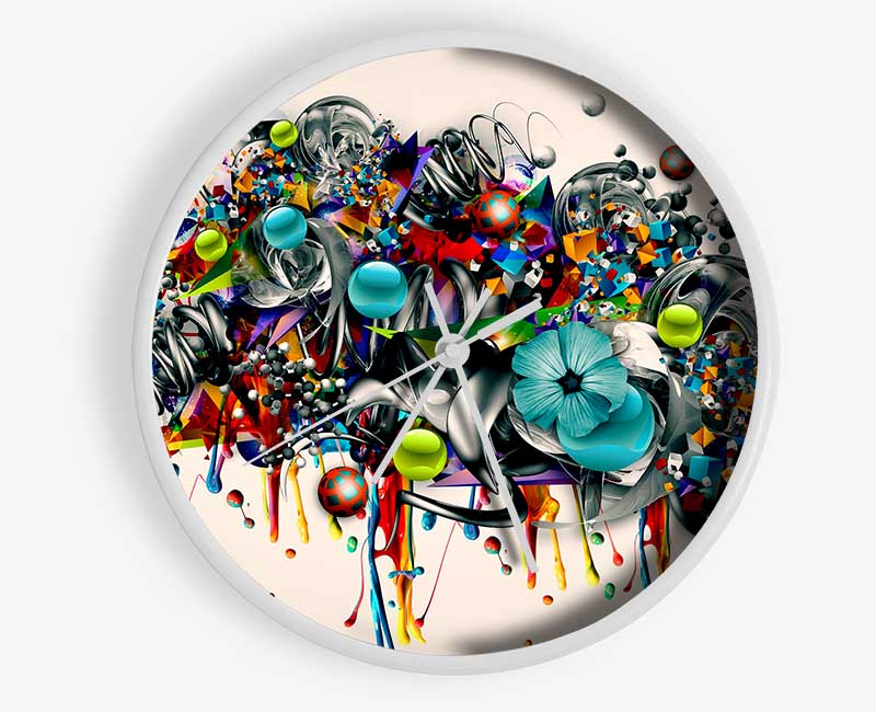 Flower Bubbles Clock - Wallart-Direct UK