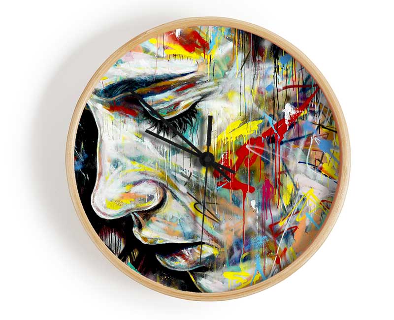 Colourful Woman Clock - Wallart-Direct UK