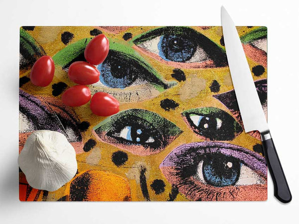 All Eyes On You Glass Chopping Board
