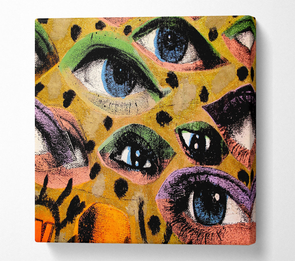A Square Canvas Print Showing All Eyes On You Square Wall Art