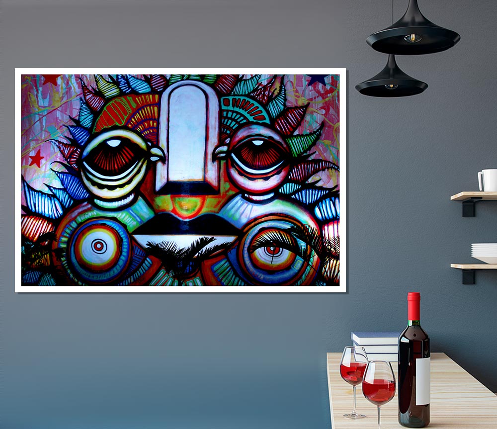 Funny Face Print Poster Wall Art