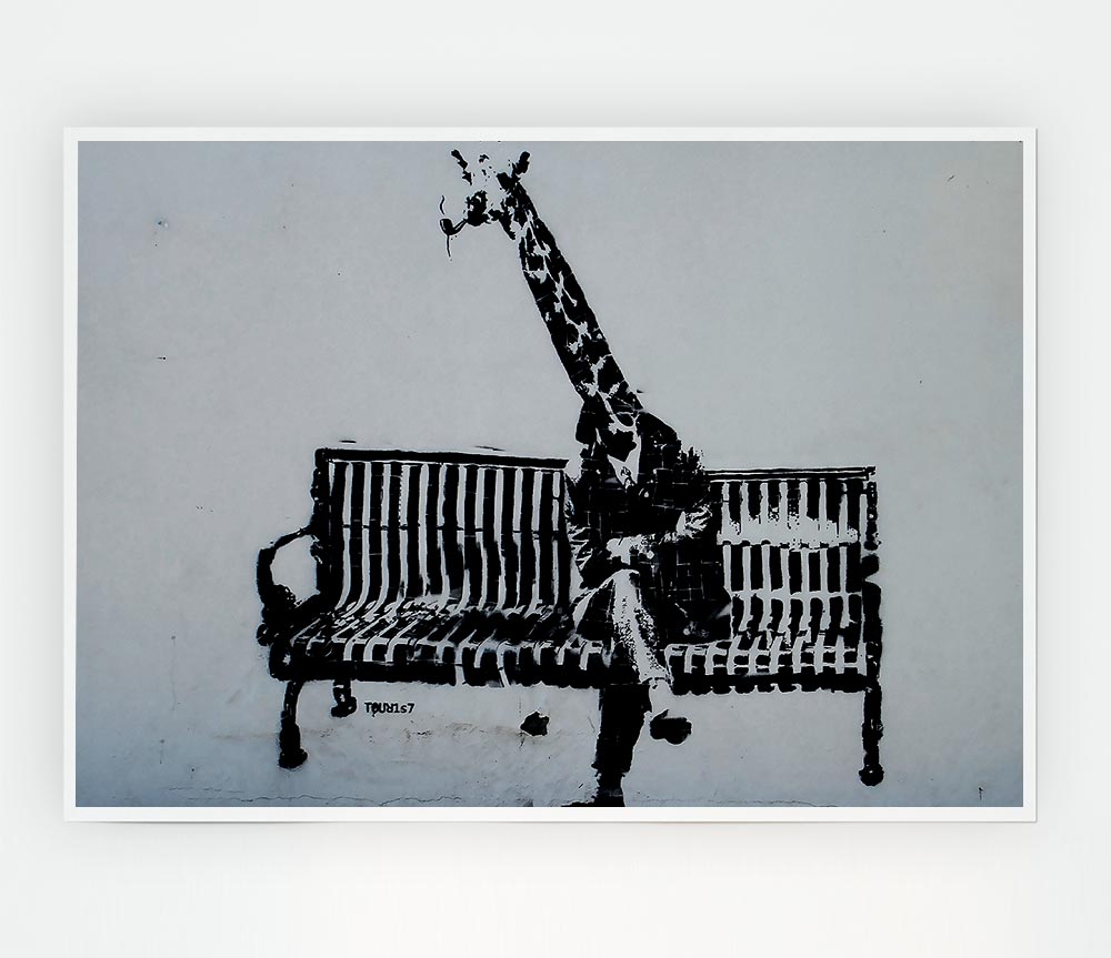 Giraffe Graffiti Print Poster Wall Art