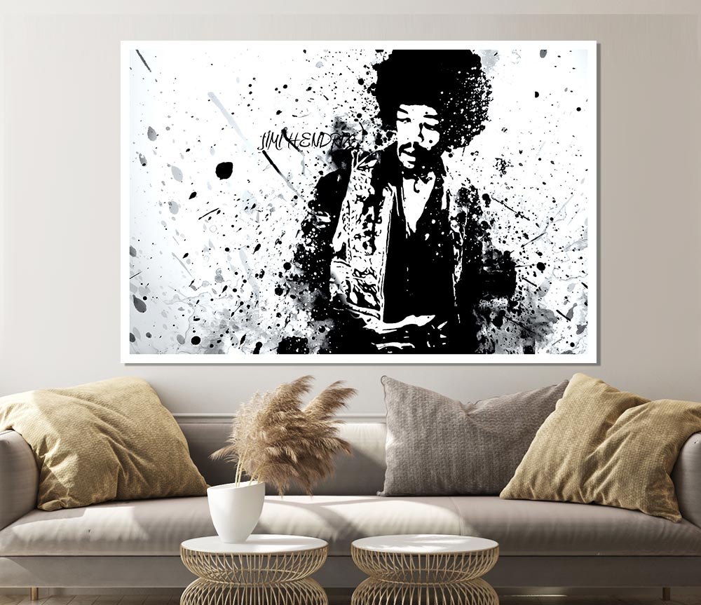 Jimi Hendrix Splash Print Poster Wall Art