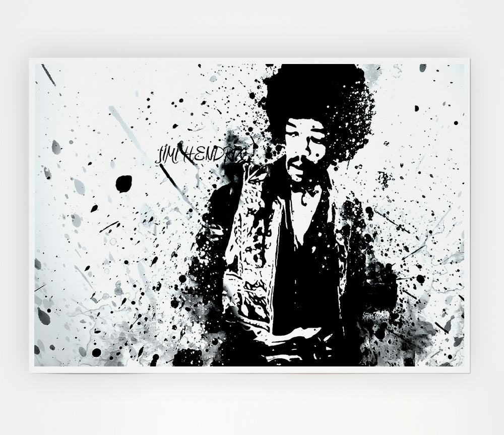 Jimi Hendrix Splash Print Poster Wall Art