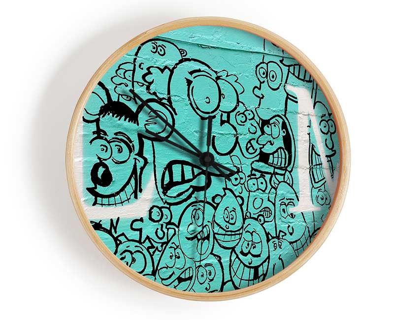 Cartoon Faces Clock - Wallart-Direct UK