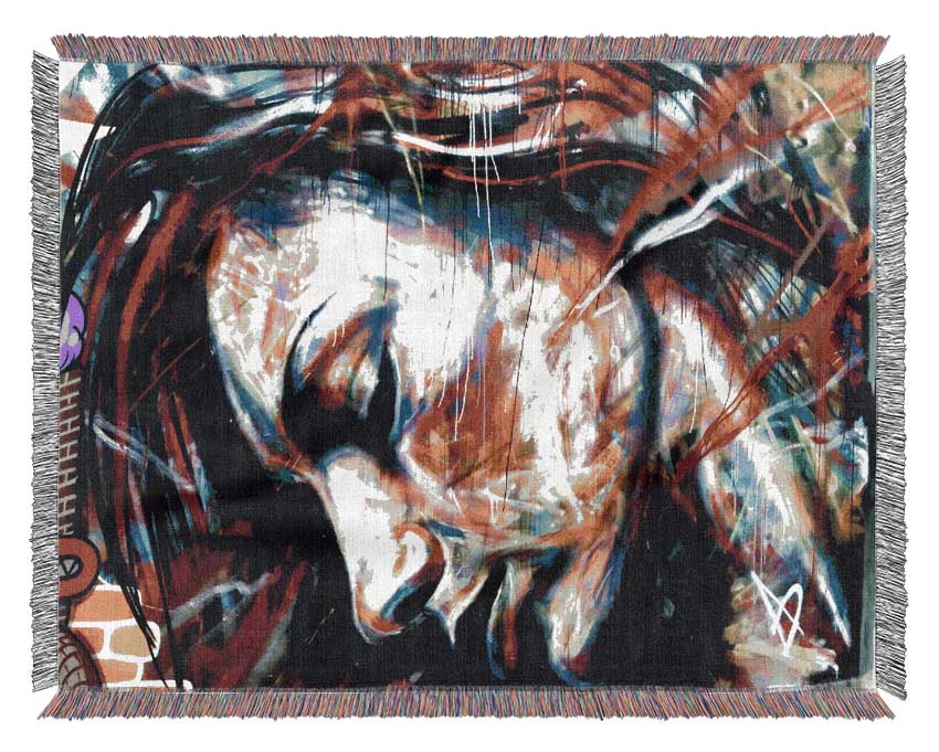 Red Woman Woven Blanket