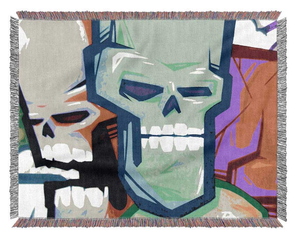 Skull Heads Woven Blanket