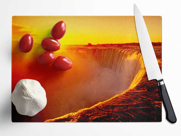 Sunsets Over Niagara Falls Glass Chopping Board