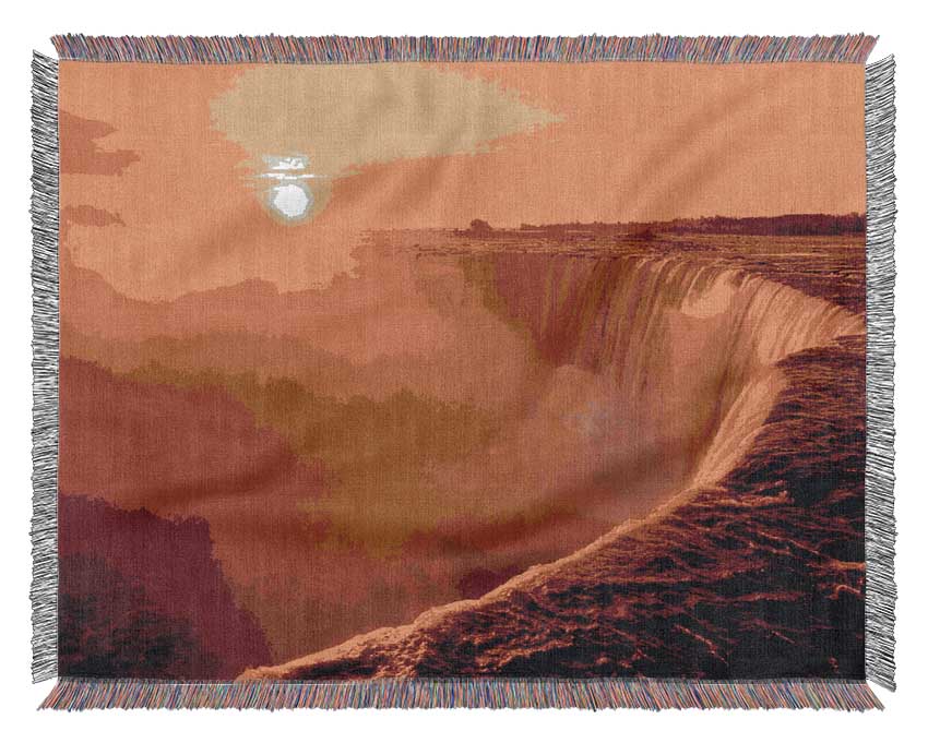 Sunsets Over Niagara Falls Woven Blanket