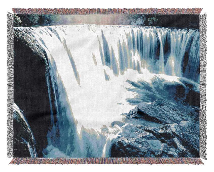 Rainbow Over Waterfall Woven Blanket