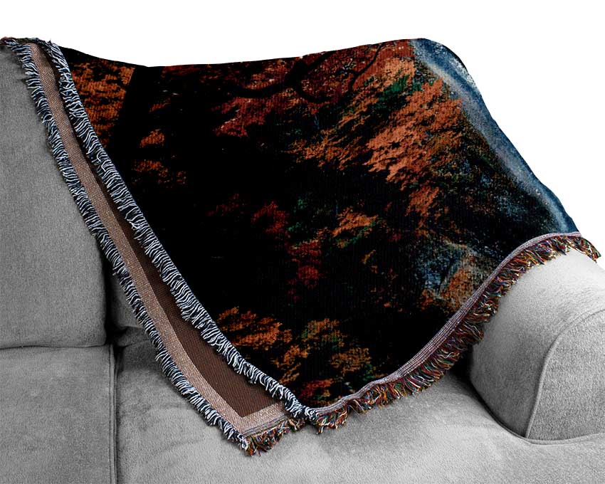 Waterfall Autumn Woven Blanket