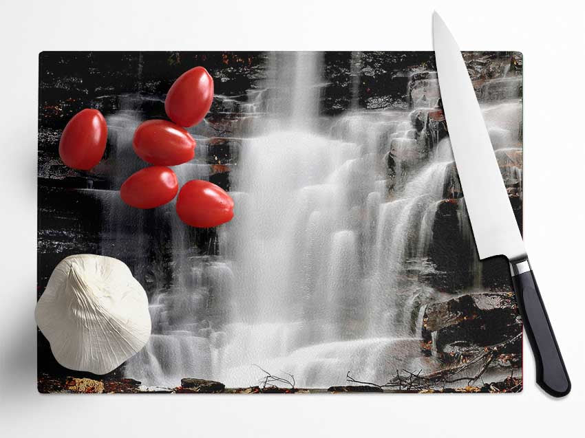 Natural Waterfalls Spill Glass Chopping Board