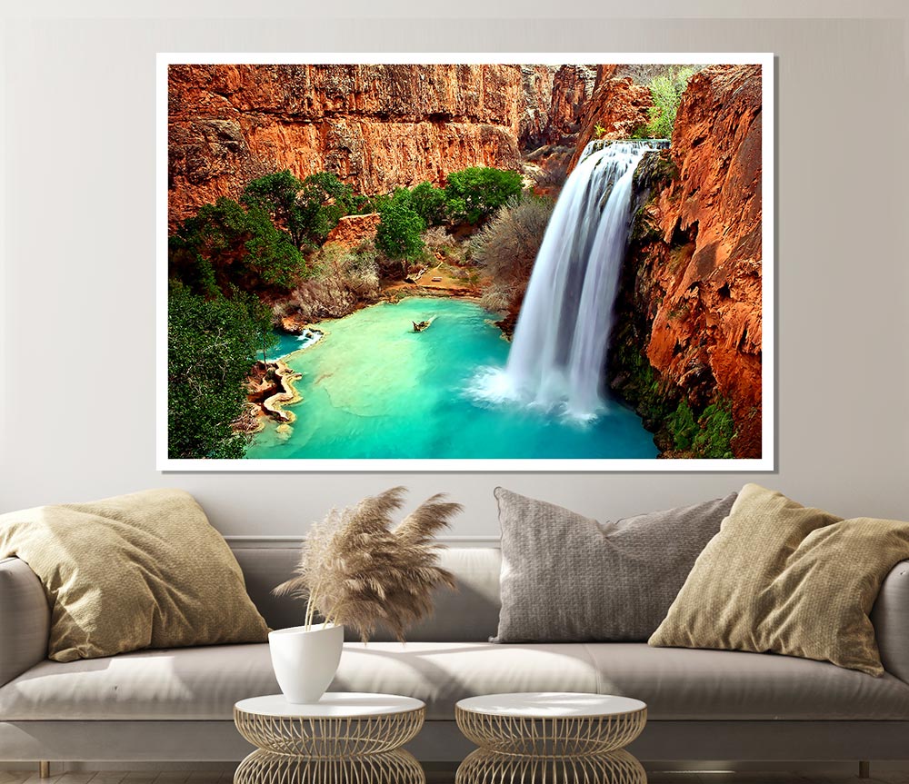 Arizona Waterfalls Print Poster Wall Art