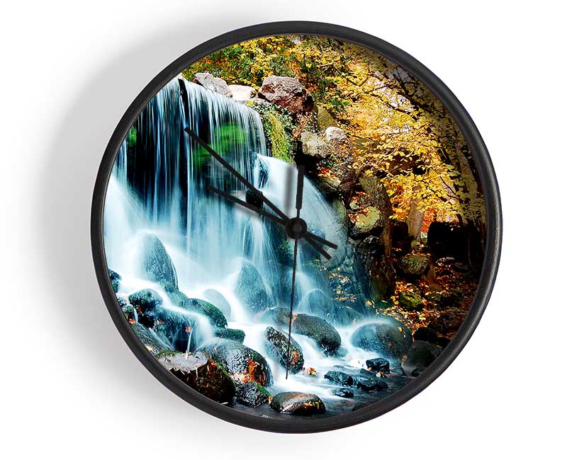 The Waterfalls Autumn Forest Clock - Wallart-Direct UK