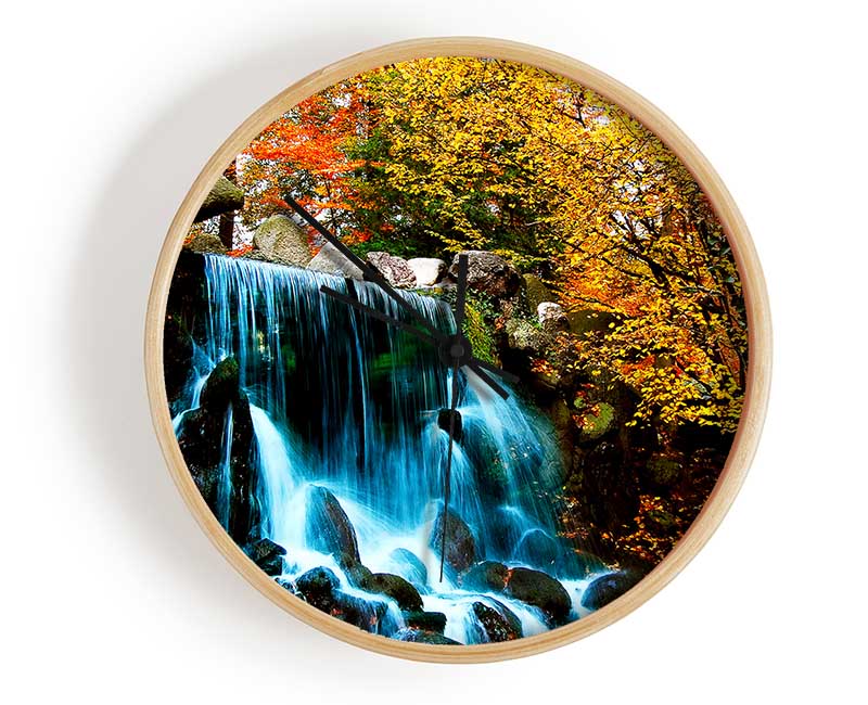 The Autumn Forest Waterfall Clock - Wallart-Direct UK