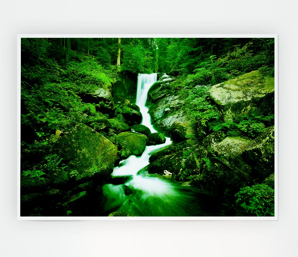 The Rocks In The Forest Stream Print Poster Wall Art