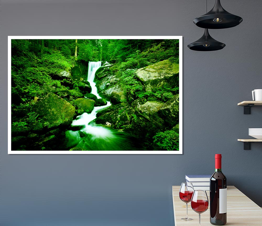 The Rocks In The Forest Stream Print Poster Wall Art