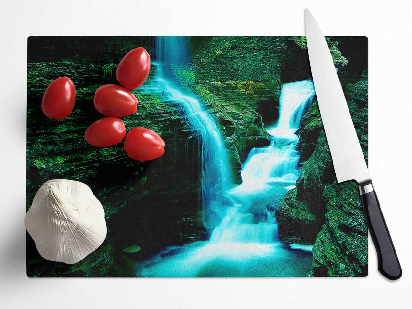 The Rock Formation Waterfall Glass Chopping Board