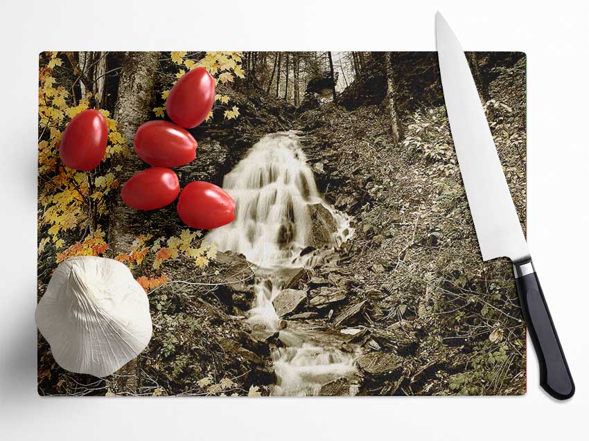 The Hidden Forest Stream Glass Chopping Board