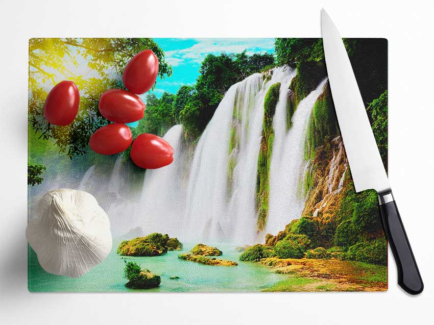 Magical Waterfall Glass Chopping Board