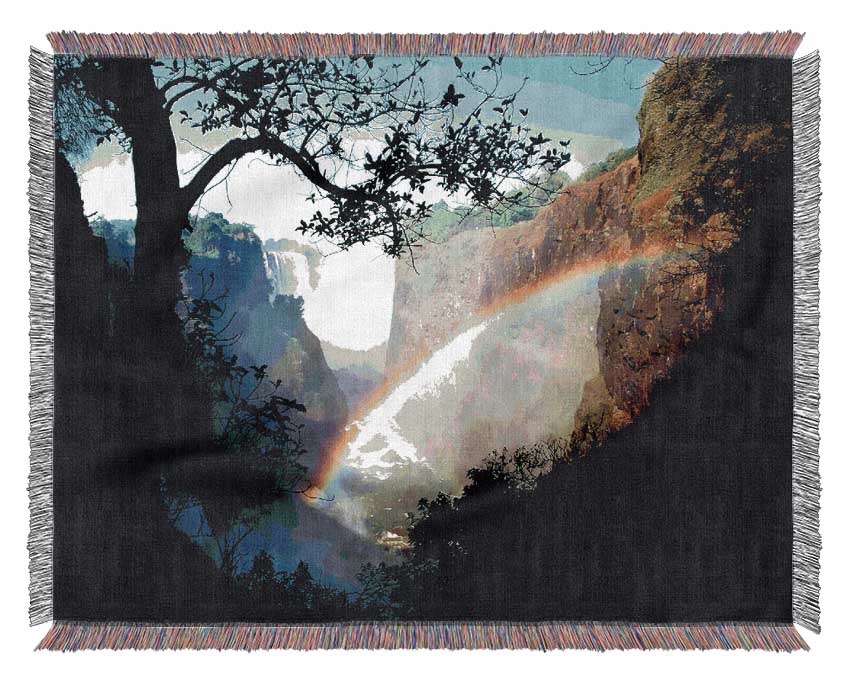 Rainbow Waterfall Woven Blanket