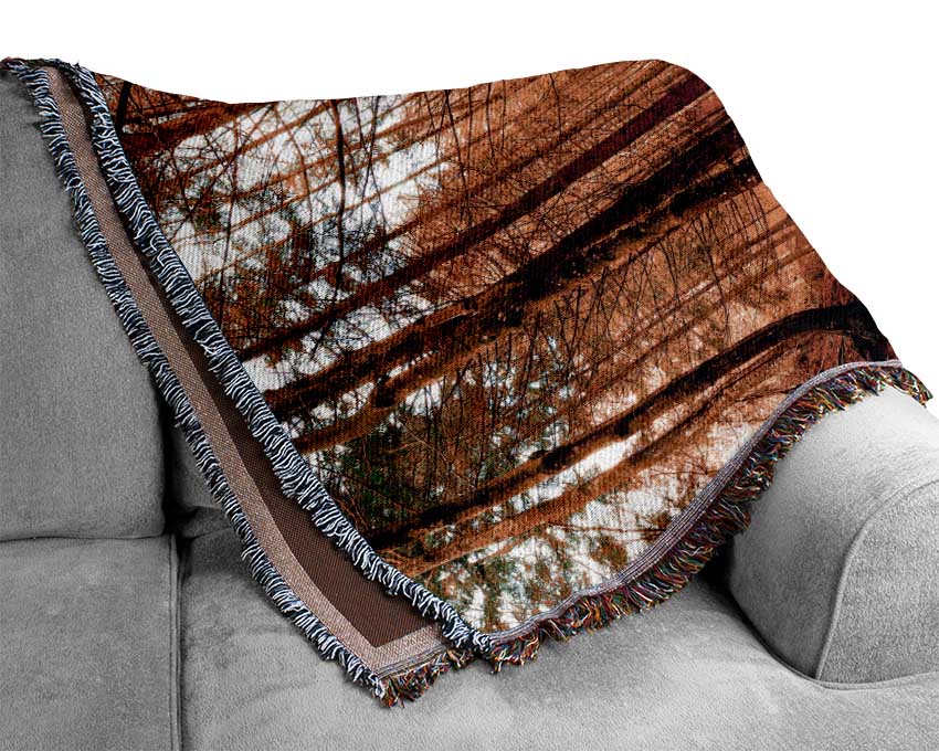The Autumn Woodland Stream Woven Blanket