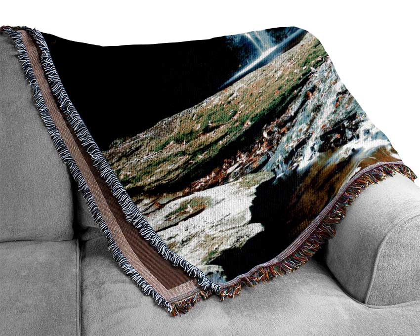 Rocky Waterfall Spill Woven Blanket