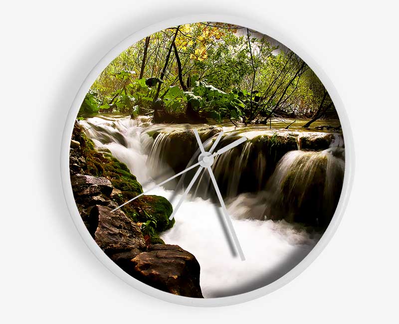 Where The Waterfall Flows Clock - Wallart-Direct UK
